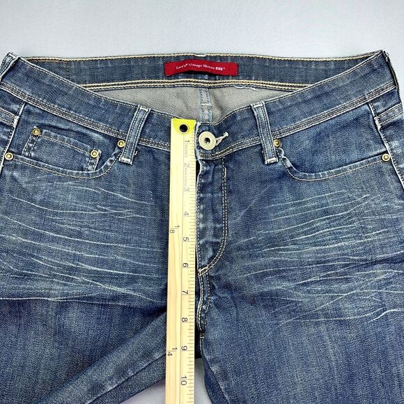 Levi's Jeans Size 32x26 Vintage Skinny 582 Blue Dark Wash Mid Rise Ankle Zip - Picture 6 of 16